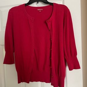 Red sweater cardigan, medium - good condition